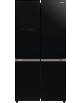 Hitachi R-WB640VRU0-GBK Glass Black Ψυγείο Ντουλάπα NoFrost