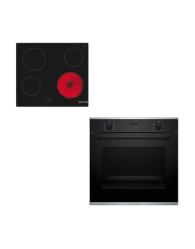 Bosch HBA234EB3 Black & PKE61RBA2E Set Εντοιχισμού
