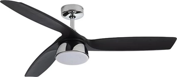 Lucci Air Bronx Chrome Ανεμιστήρας Οροφής 132cm με Φως και Τηλεχειριστήριο Μαύρος 80513072