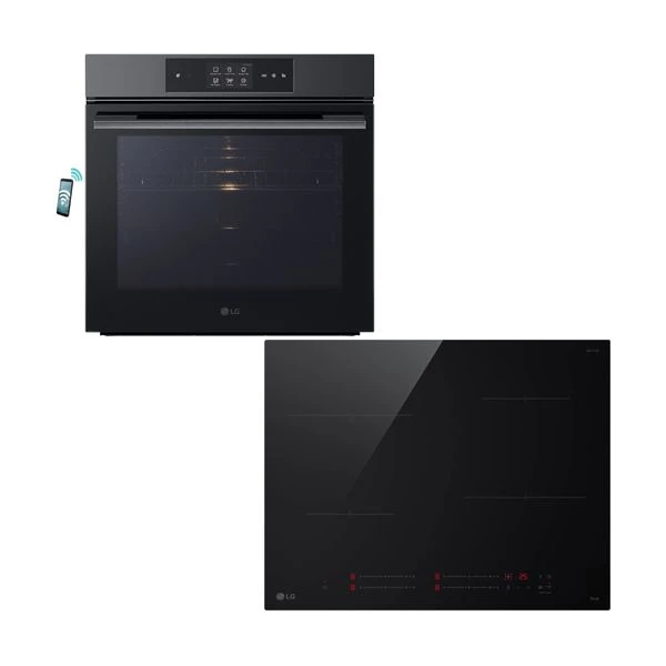 LG WSED7665B Ανθρακί Φούρνος & CI5Z2423BN Επαγωγική Εστία Set Εντοιχισμού