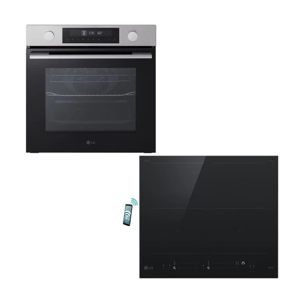 LG WS5D7210S Inox Φούρνος & CBIZ2437B Επαγωγική Εστία Set Εντοιχισμού