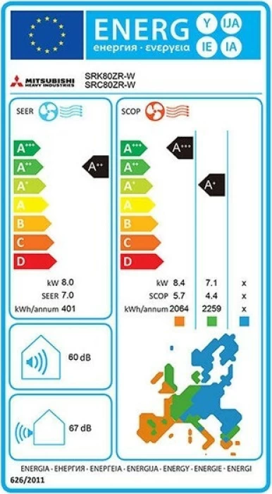(Preview 2) Mitsubishi SRK/SRC-80ZR-W Κλιματιστικό Inverter 22000 BTU