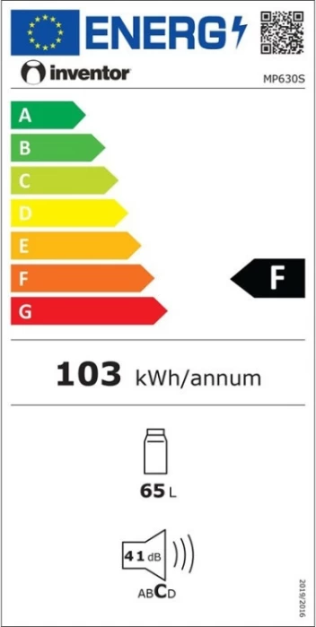 (Preview 2) Inventor MP630S Μονόπορτο Ψυγείο 65lt Inox Υ63xΠ44.5xΒ51εκ.
