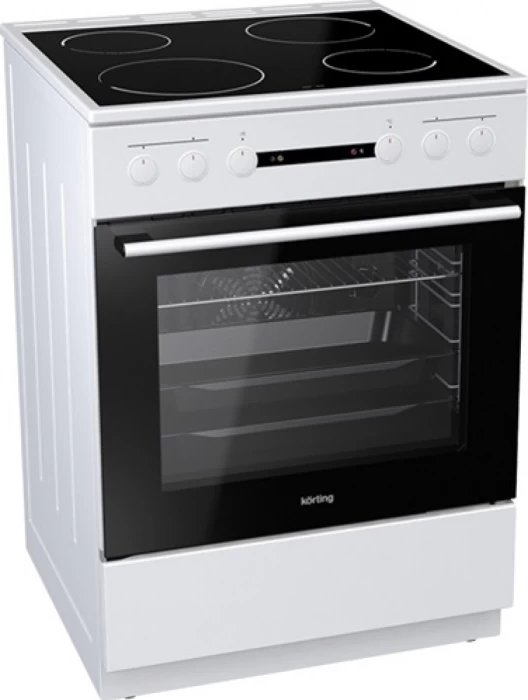 (Preview 1) Korting KEC 6151 WPG 71lt Κουζίνα 71lt με Κεραμικές Εστίες Π60εκ. Λευκή