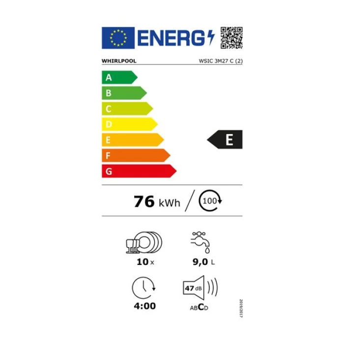 (Preview 2) Whirlpool WSIC3M27C Πλυντήριο Πιάτων 45cm