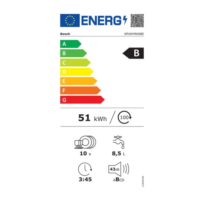 (Preview 4) Bosch SPV6YMX08E Εντοιχιζόμενο Πλυντήριο Πιάτων