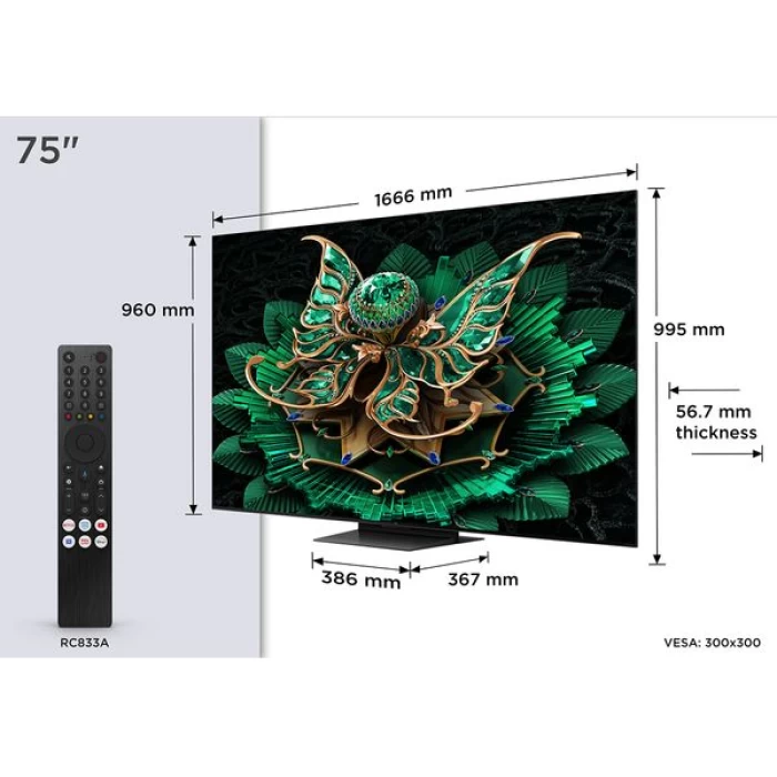 (Preview 2) TCL QD Mini-LED 75C7K 75 Τηλεόραση Google TV 4K