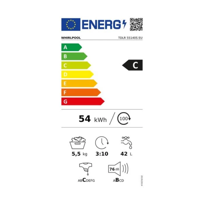 (Preview 4) Whirlpool TDLR 55140S 5.5kg Πλυντήριο Ρούχων Άνω Φόρτωσης
