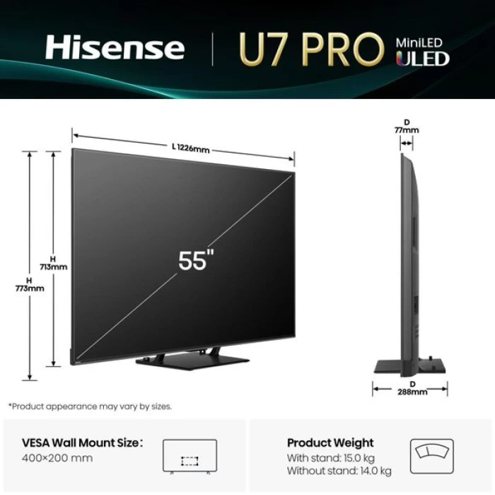 (Preview 3) Hisense Mini-LED 55U7Q Pro 55'' Τηλεόραση Smart 4K