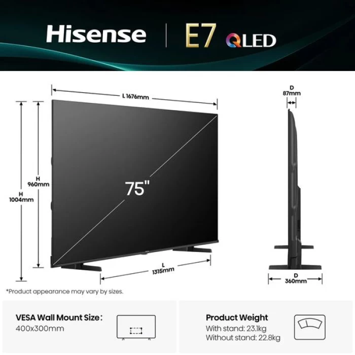 (Preview 2) Hisense QLED 75E7Q 75 Τηλεόραση Smart 4K