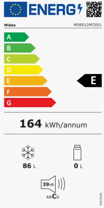 (Preview 5) Midea MDRD129FZE01 Όρθιος Καταψύκτης 86lt