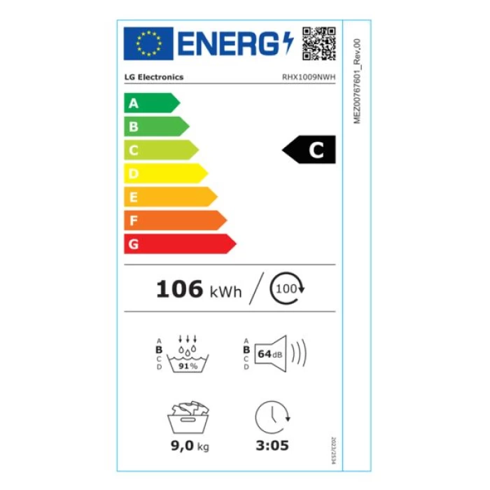 (Preview 3) LG RHX1009NWH 9Kg Στεγνωτήριο
