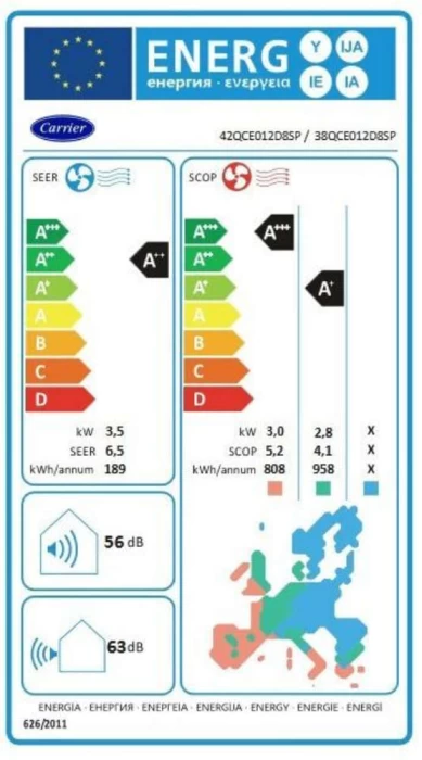 (Preview 2) Carrier Cyra 42QCE/38QCE012D8SP Κλιματιστικό Inverter 12000 BTU A++/A+++ με Ιο