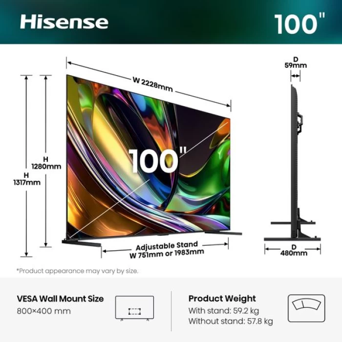 (Preview 2) Hisense RGB Mini-LED 100UR8S 100 Τηλεόραση Smart 4K