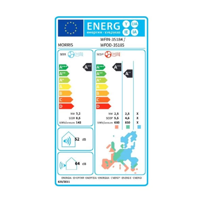 (Preview 4) Morris Nivora Series WFIN‑35184 12.000 BTU/h Κλιματιστικό Inverter