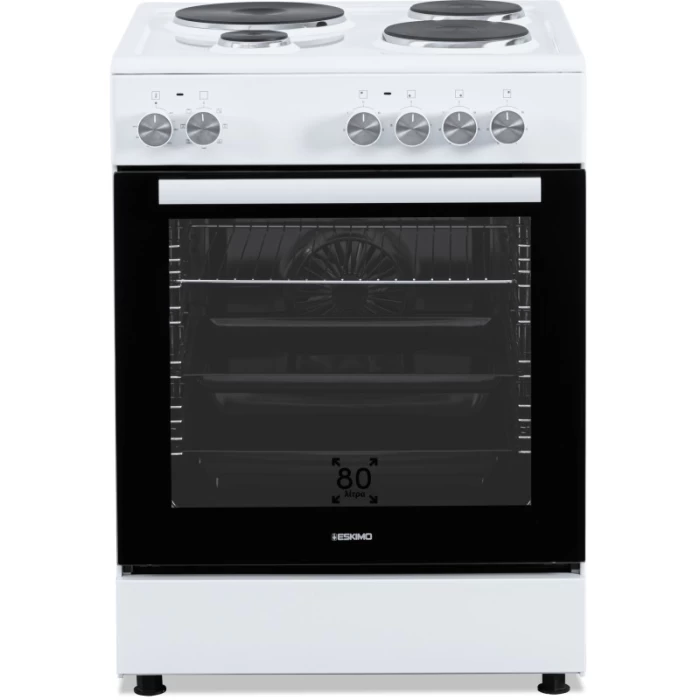 (Preview 1) Eskimo ES 4080W Κουζίνα Ηλεκτρική 80lt με Εμαγιέ Εστίες 59.8cm