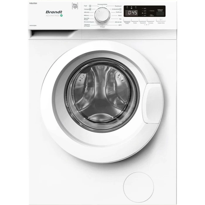 (Preview 1) Brandt WFB181QWG Πλυντήριο Ρούχων 8kg με Τεχνολογία Ατμού 1400 Στροφών Antibac