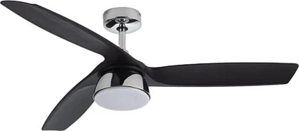 Lucci Air Bronx Chrome Ανεμιστήρας Οροφής 132cm με Φως και Τηλεχειριστήριο Μαύρος 80513072