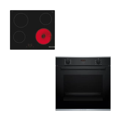 Bosch HBA234EB3 Black & PKE61RBA2E Set Εντοιχισμού